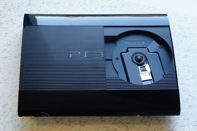 PS3 Super Slim with disc drive open