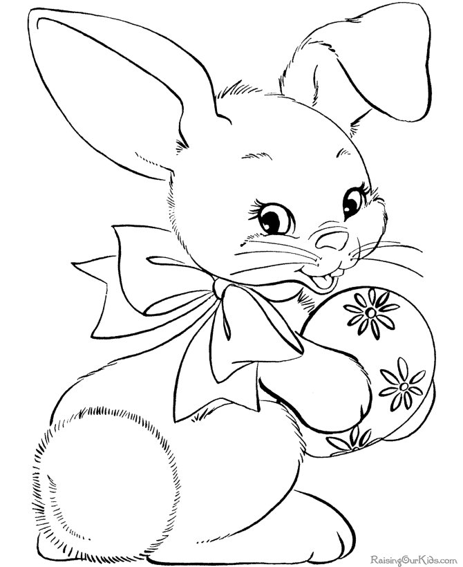 Download Easter Bunny Coloring Page | Wallpaperholic