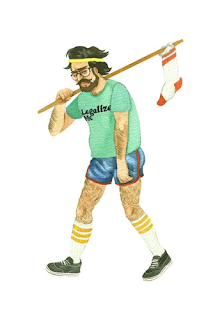 image: illustration of Halloween costume based on Dov Charney