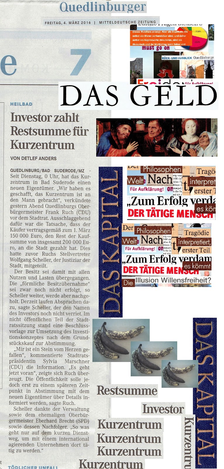 Der Rat der Stadt Quedlinburg wurde informiert und MZ berichtet heute auf Seite 7 darüber dass der „Investor… Restsumme für Kurzentrum“ zahlt