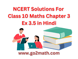 NCERT Solutions For Class 10 Maths Chapter 3 Exe 3.5 in Hindi