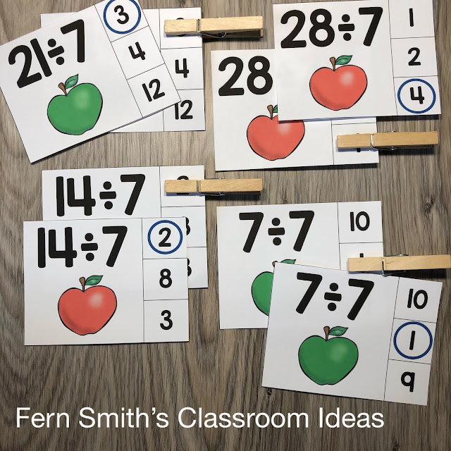 Click Here to Grab These Fall Apple Themed Division Clip Cards for Your Class Today!