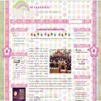 So Colorfull Blogger Template. template girly blog