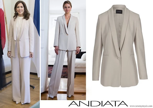 Queen Mary wore Andiata Cecel SP blazer and Gytta trousers