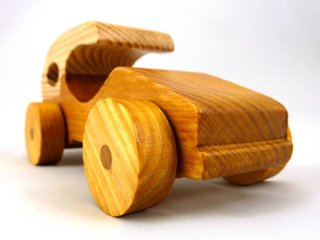 Handmade Wood Toy Car Hot Rod Roadster Coupe From The Speedy Wheels Series
