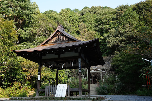 Small wooden temple at the foot of the mountain in Western Kyoto