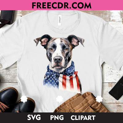 Cute dog Free 4th july Watercolor Clipart Design dog