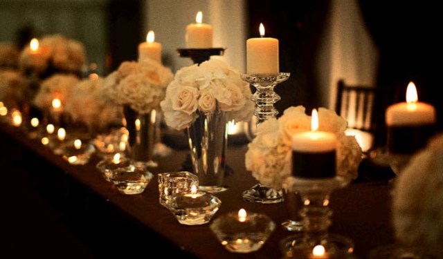 Candlelight at the reception