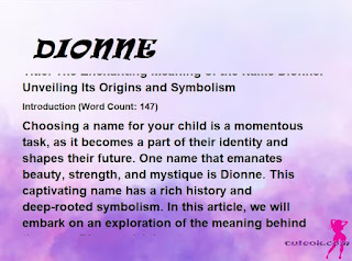 meaning of the name "DIONNE"