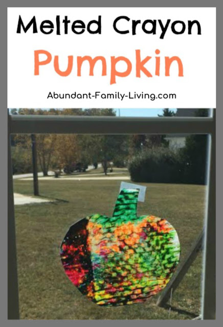 Melted Crayon Pumpkin Activity for Kids