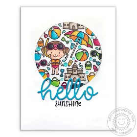 Sunny Studio: Beach Babies Hello Sunshine Summer Card by Mendi Yoshikawa