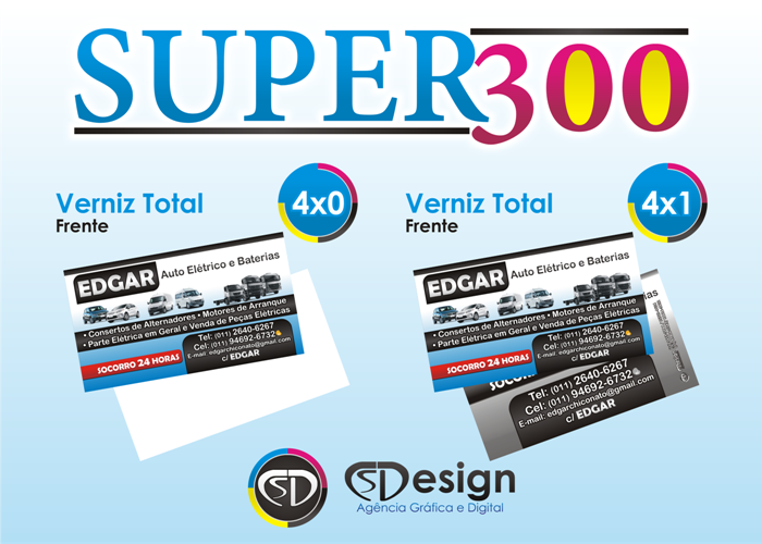 Já Disponível na Loja CS Design - Cartões de Visita da Linha Super300