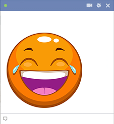 Orange emoji laughing