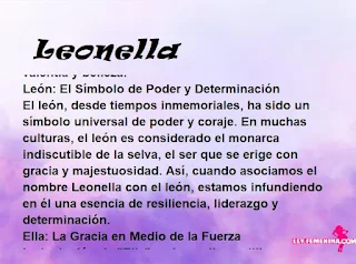 ▷ Significado del nombre Leonella