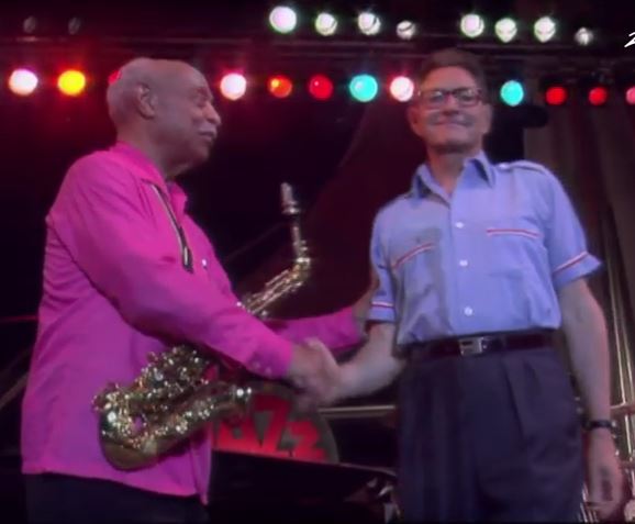 Benny Carter et Gérard Badini au Festival d'Antibes en 1994
