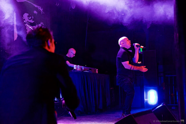 Nitzer Ebb's Douglas McCarthy, Simon Granger, and Bon Harris (L-R) (Photo: Kevin Keating)