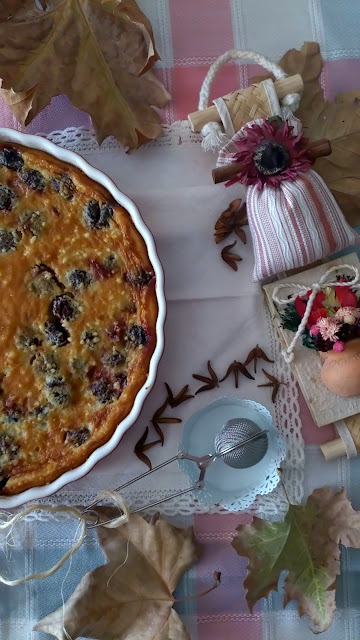 tarta cerezas chocolate blanco postre pastel horno verano sencillo rico cafloutis desayuno merienda postre bruch horno dulce 