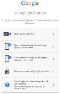 To sign in to your Google Account choose a task from the list below