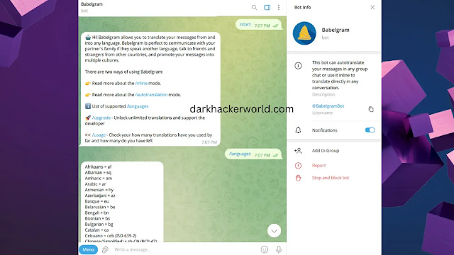 Babelgram Telegram bot