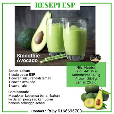 Resepi Smoothie ESP Shaklee Avokado