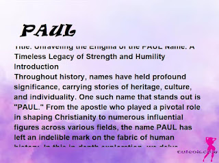 meaning of the name "PAUL"
