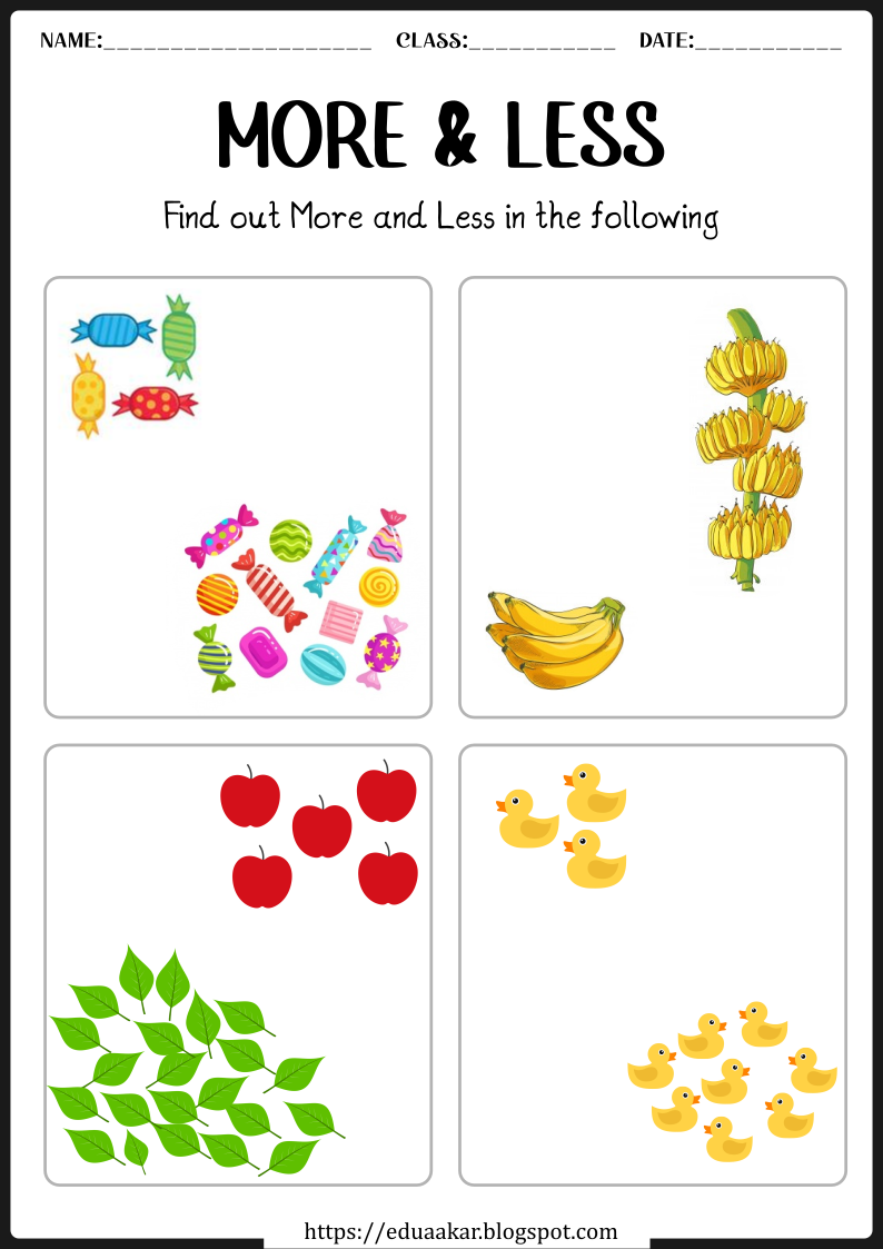 More and Less Worksheet