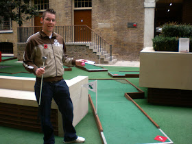 Minigolf course in Devonshire Square, London