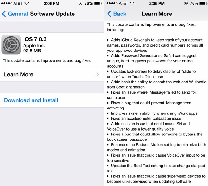 iOS 7.0.3 Download Links