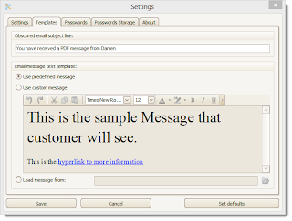 Image shows the PDF Postman email template message.