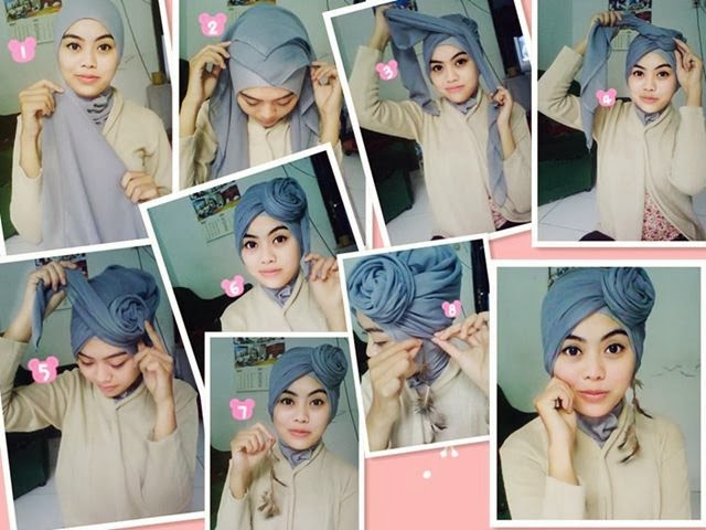 Cara Memakai Jilbab Turban Polos  Tutorial Hijab