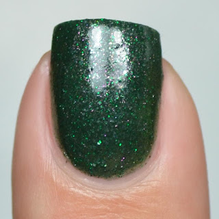 green micro glitter nail polish