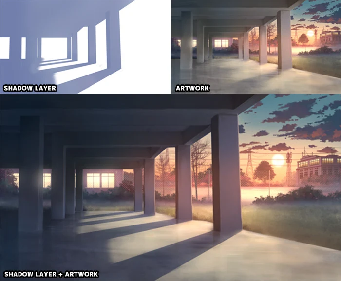 Tạo bóng đổ trong Anime Background bằng Photoshop