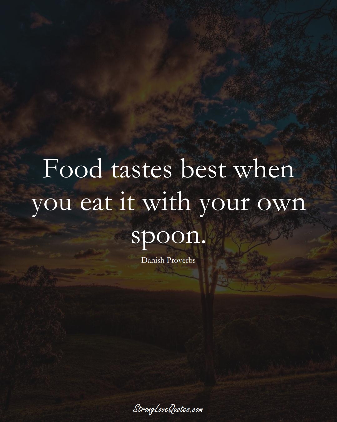 Food tastes best when you eat it with your own spoon. (Danish Sayings);  #EuropeanSayings