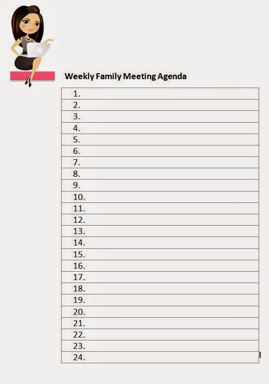 Family FECS: Weekly Family Meeting Agenda Template