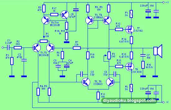 DIY Audio Elektronika 100 Watt Mosfet Power Amplifier 