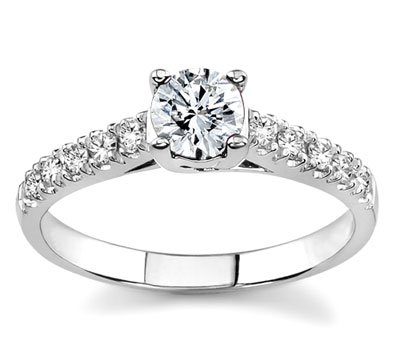 White Gold Diamond Engagement and Wedding Ring