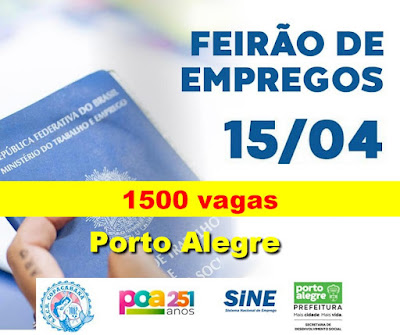 Feirão de Empregos com mais de 1500 vagas em Porto Alegre