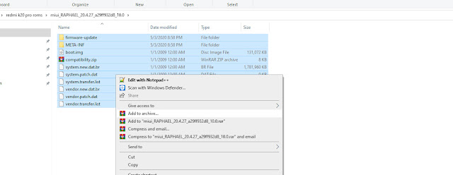 save redmi k20 pro rom file zip