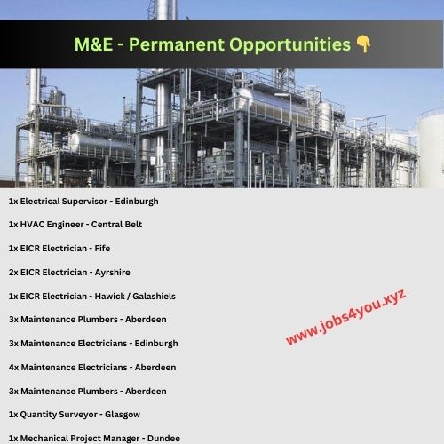 M&E - Permanent Opportunities 👇