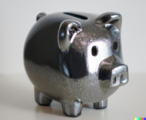 Piggy bank made of steel.