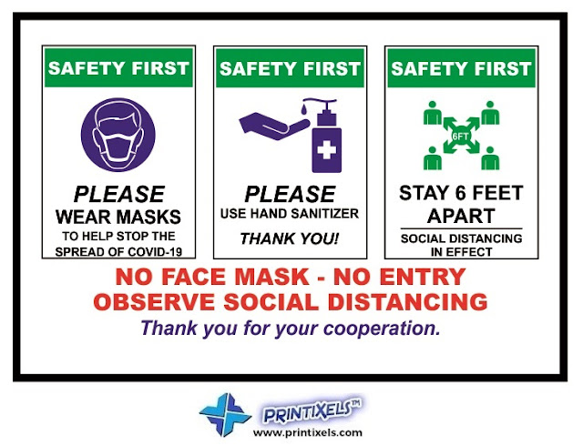 Safety First COVID-19 Signs