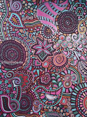 Metallic Doodle Mosaic Drawing