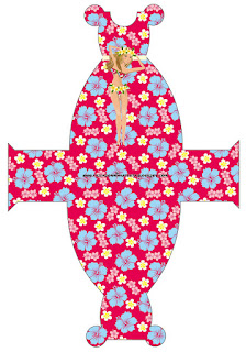 Girls Hawaiian Party Free Printable Dress Box.