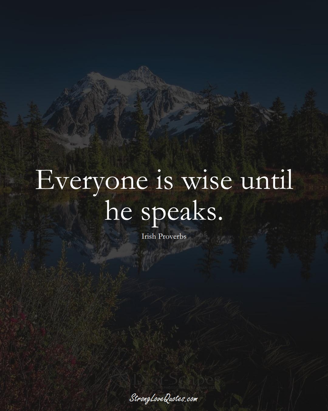 Everyone is wise until he speaks. (Irish Sayings);  #EuropeanSayings