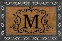 monogrammed doormat with rubber & coir - M