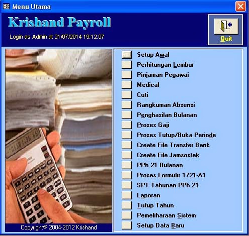 KRISHAND PAYROLL ver 4.02 dan 5.02 (Software Penggajian 