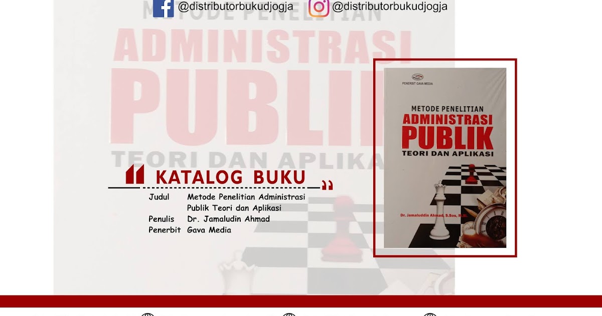 Metode Penelitian Administrasi Publik Teori dan Aplikasi - Distributor Buku