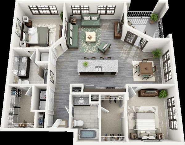 Bedroom Apartment House Plans Part 2 FREE STUFFS FOR SKETCHUP