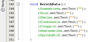 procedure untuk membersihkan data setelah data berhasil disimpan,