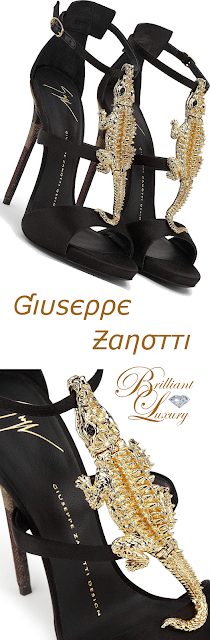 ♦Giuseppe Zanotti Crocodile decorated evening high heels #giuseppezanotti #shoes #brilliantluxury